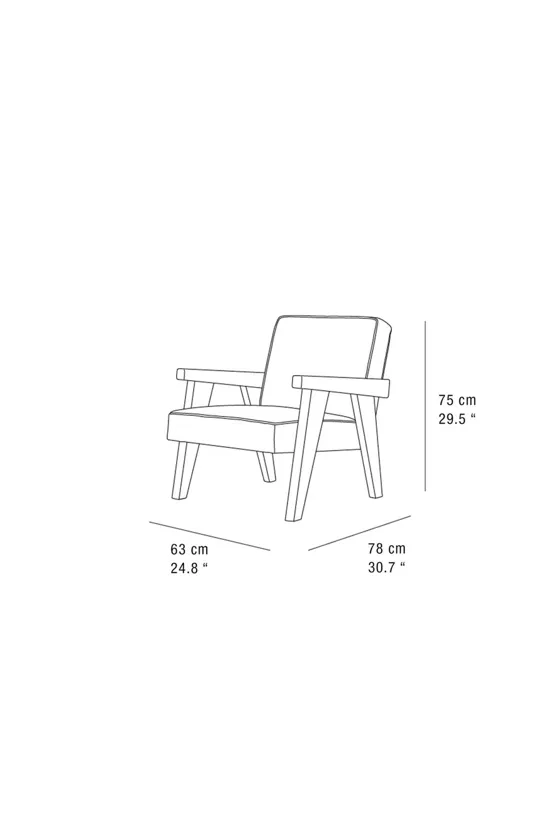 Кресло zara home by blasco с обивкой из ореха с мягкими подлокотниками