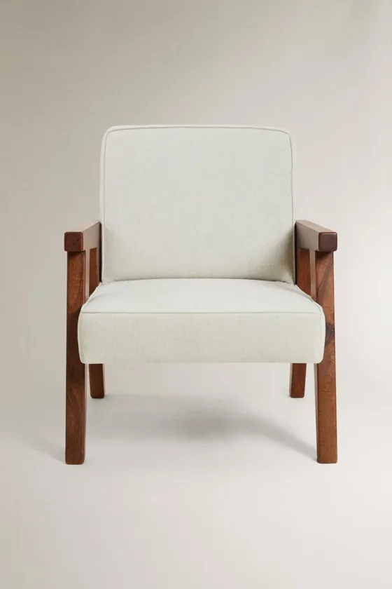 Кресло zara home by blasco с обивкой из ореха с мягкими подлокотниками