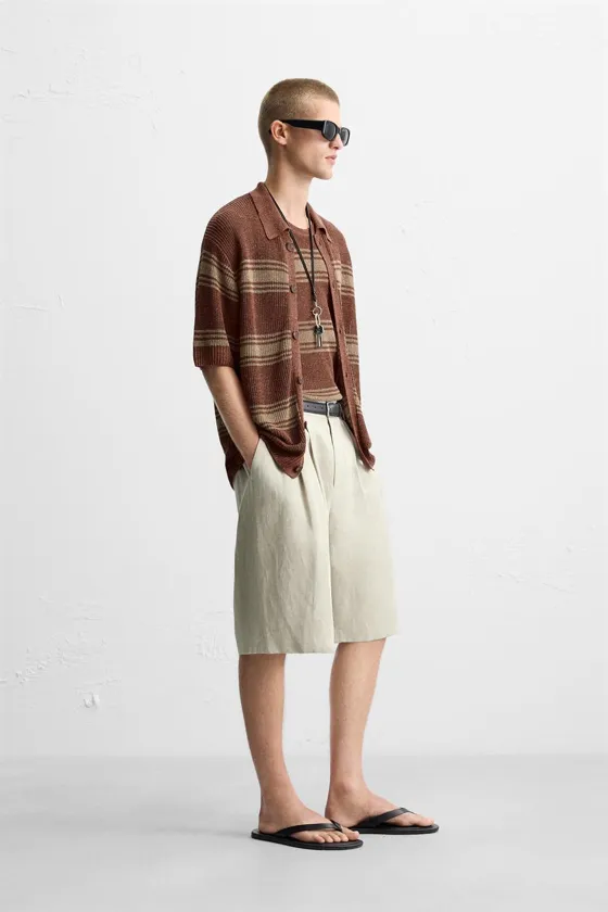 ТРИКОТАЖНАЯ РУБАШКА ЛЕН-ВИСКОЗА