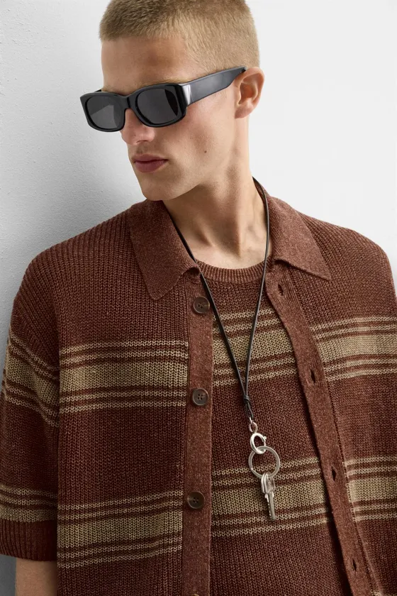 ТРИКОТАЖНАЯ РУБАШКА ЛЕН-ВИСКОЗА