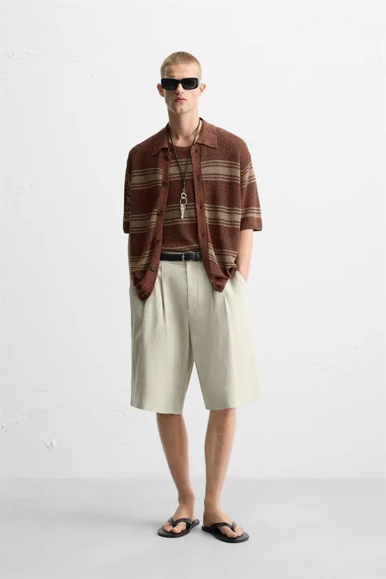 ТРИКОТАЖНАЯ РУБАШКА ЛЕН-ВИСКОЗА