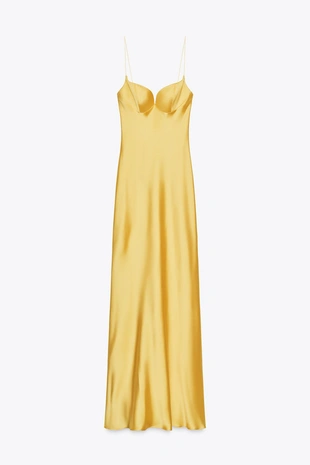 Длинное атласное платье- Заказать в России