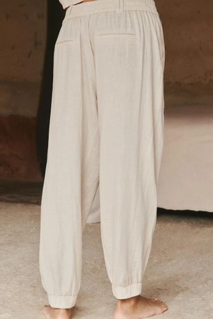 Брюки-джоггеры из льна- Заказать в России