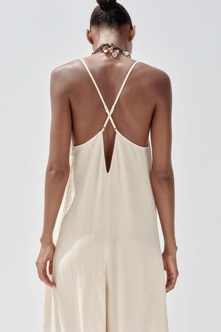 Длинный комбинезон из струящейся ткани- Заказать в России