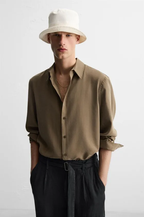 БРЮКИ ИЗ 100% ЛЬНА С РЕМНЕМ