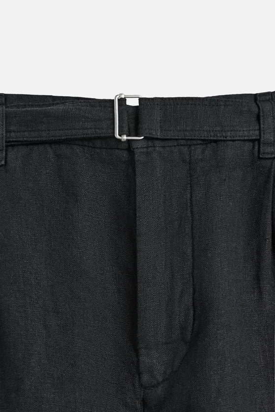 БРЮКИ ИЗ 100% ЛЬНА С РЕМНЕМ