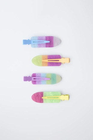 Набор из четырех цветных заколок-клипс- Заказать в России