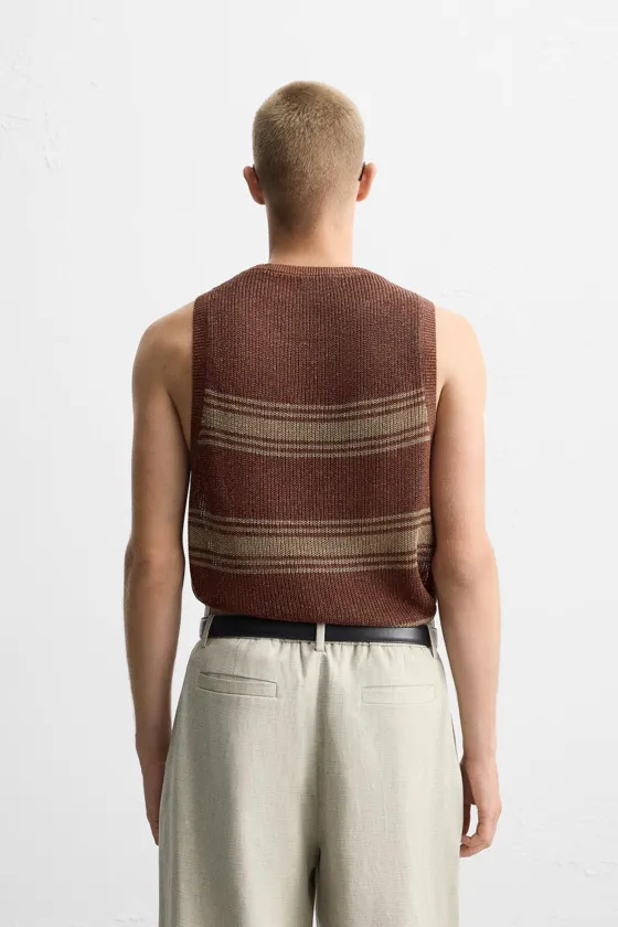 ТРИКОТАЖНАЯ МАЙКА ИЗ ЛЬНА И ВИСКОЗЫ