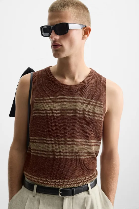 ТРИКОТАЖНАЯ МАЙКА ИЗ ЛЬНА И ВИСКОЗЫ