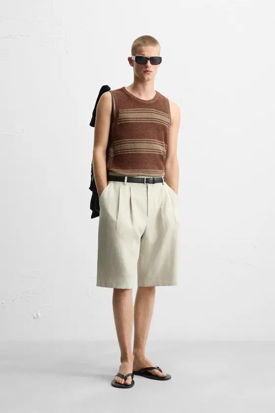 ТРИКОТАЖНАЯ МАЙКА ИЗ ЛЬНА И ВИСКОЗЫ