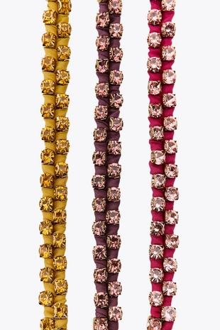 Набор из 3 тканевых браслетов с украшениями- Заказать в России