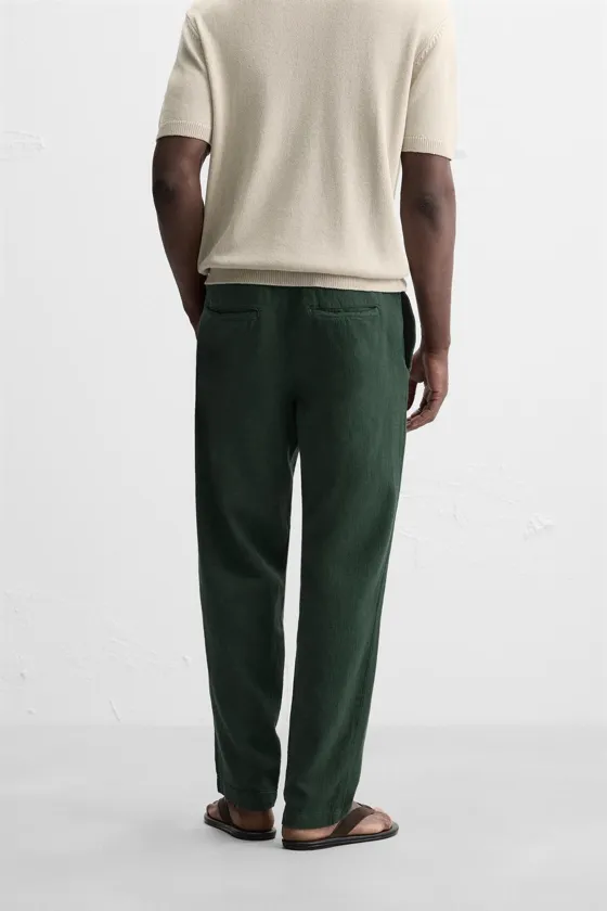 БРЮКИ RELAXED FIT ИЗ РЕЛЬЕФНОЙ ТКАНИ