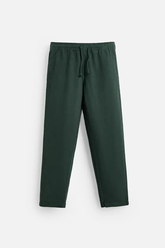 БРЮКИ RELAXED FIT ИЗ РЕЛЬЕФНОЙ ТКАНИ