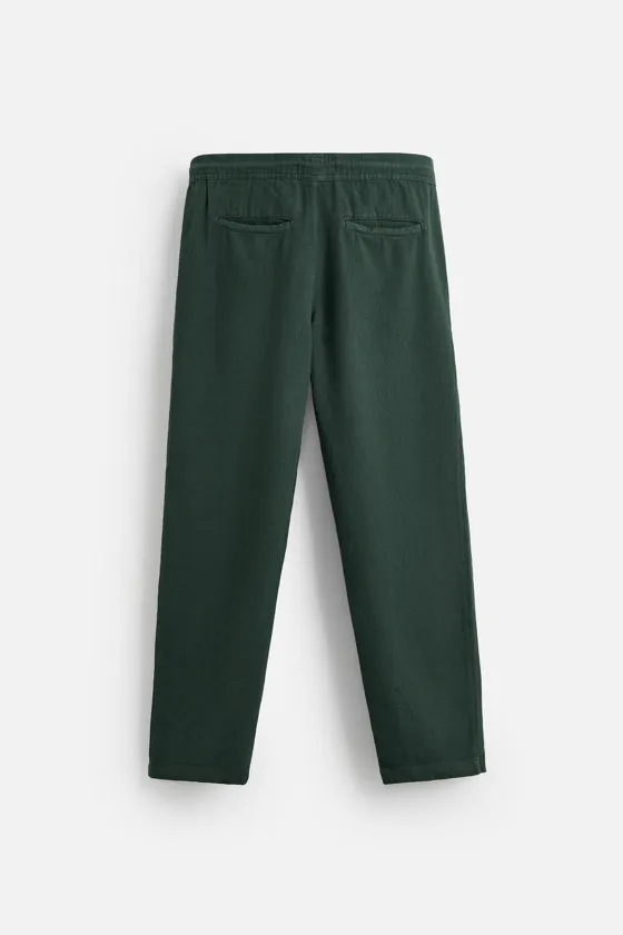 БРЮКИ RELAXED FIT ИЗ РЕЛЬЕФНОЙ ТКАНИ