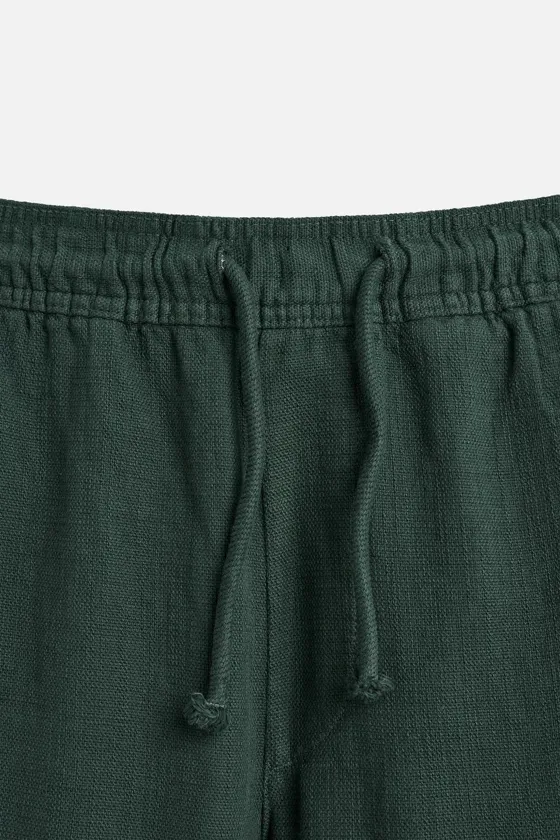 БРЮКИ RELAXED FIT ИЗ РЕЛЬЕФНОЙ ТКАНИ