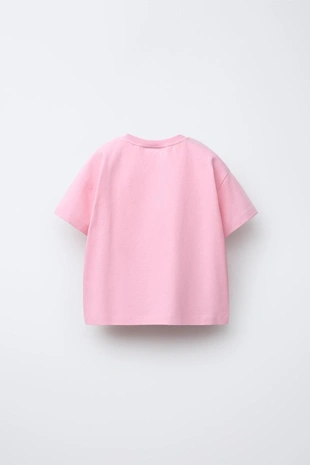 Футболка с комбинированным сердцем из поплина- Заказать в России