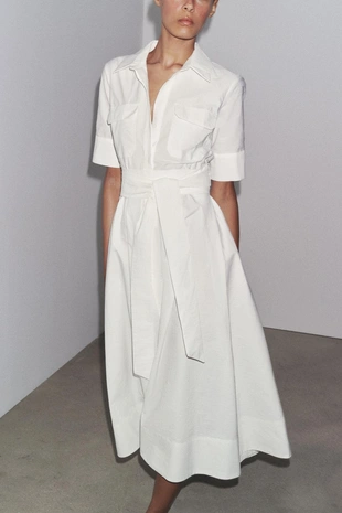 Платье миди из поплина — ZW COLLECTION