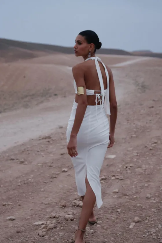 ПЛАТЬЕ МИДИ С ТЕКСТУРОЙ И БУСИНАМИ