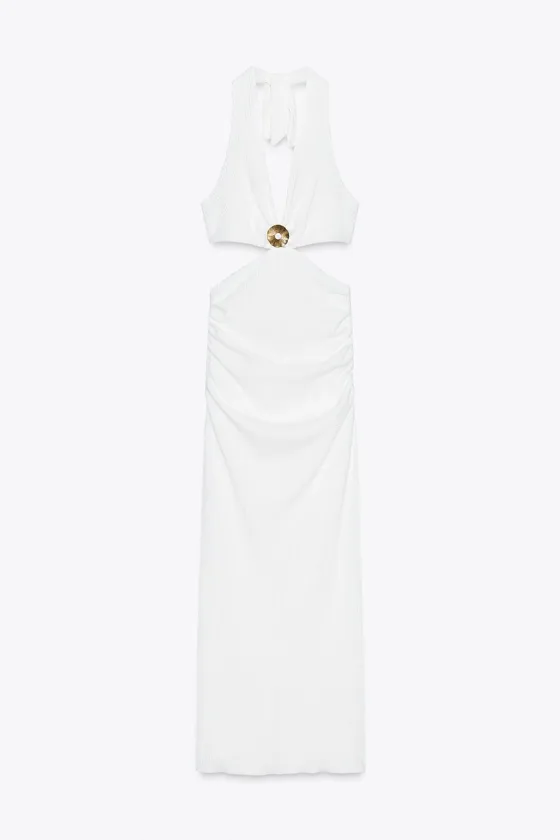 ПЛАТЬЕ МИДИ С ТЕКСТУРОЙ И БУСИНАМИ