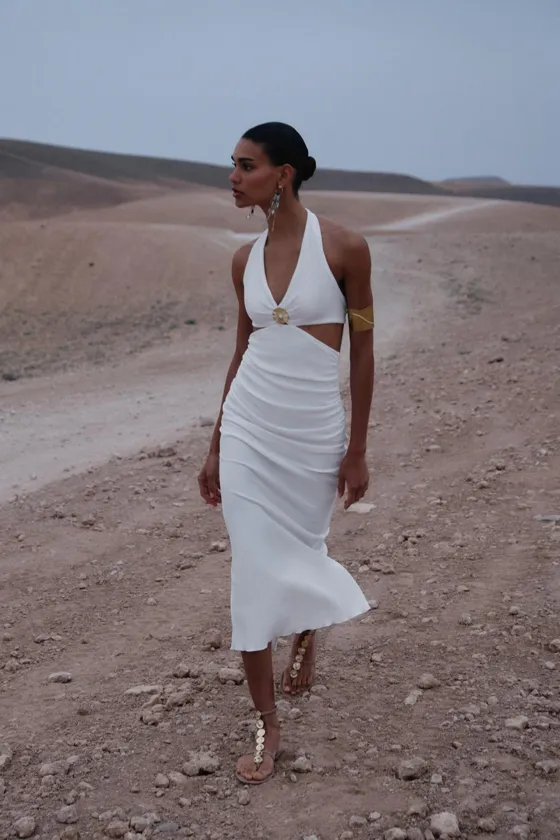 ПЛАТЬЕ МИДИ С ТЕКСТУРОЙ И БУСИНАМИ