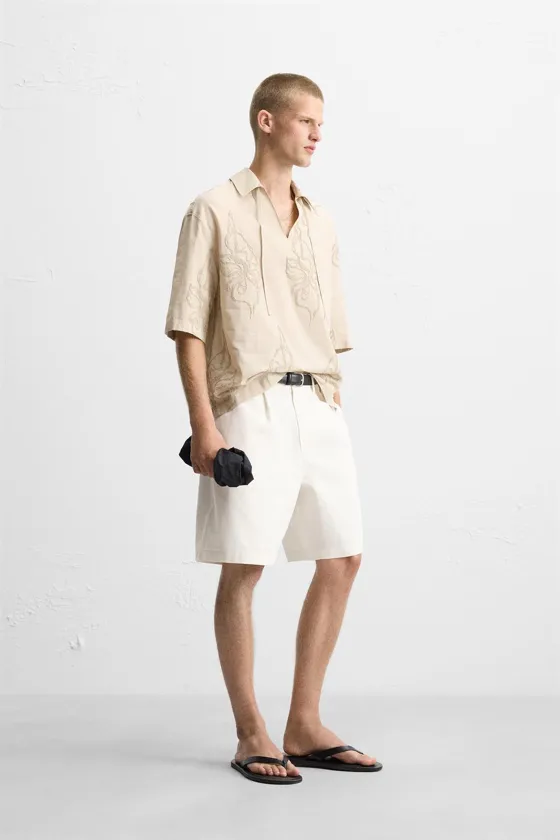 РУБАШКА С ВЫШИВКОЙ «ЛИСТЬЯ»