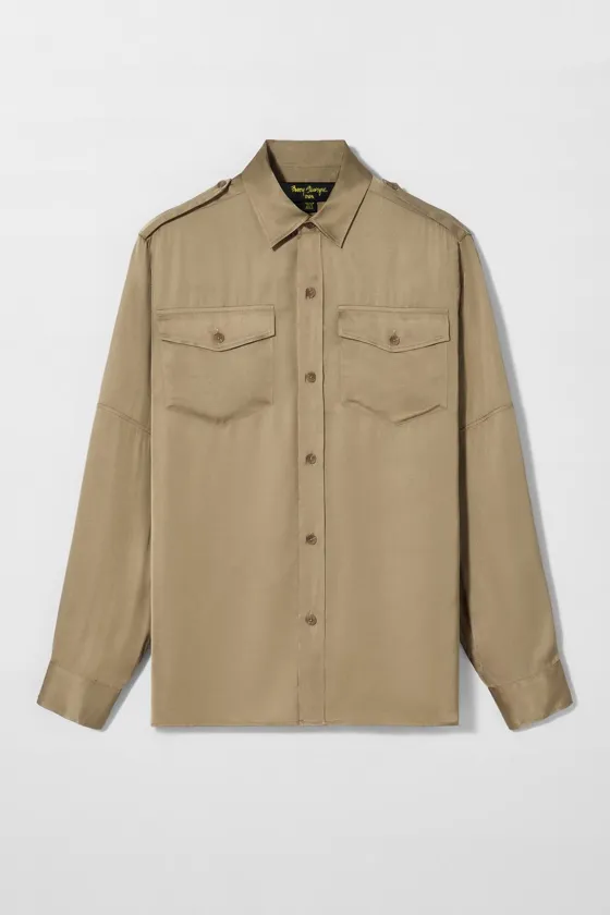 Рубашка из атласа с карманами bobby gillespie x zara