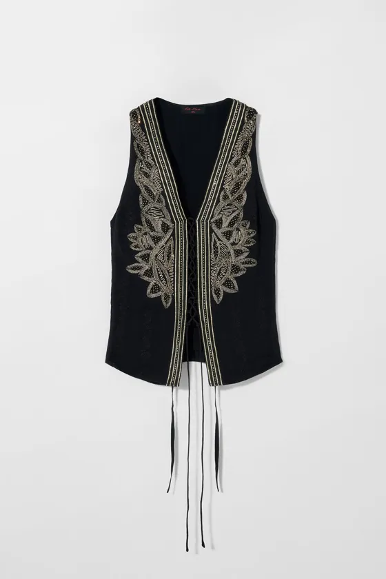 Жилет с вышивкой kate moss x zara