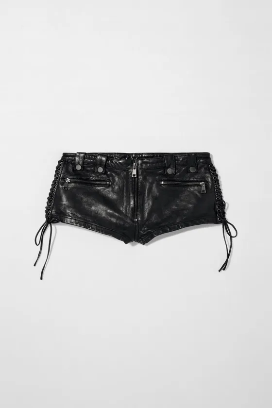 Кожаные шорты kate moss x zara