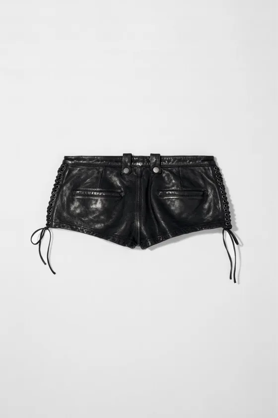 Кожаные шорты kate moss x zara