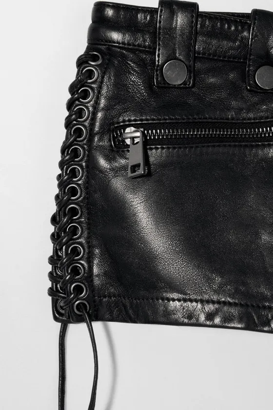 Кожаные шорты kate moss x zara