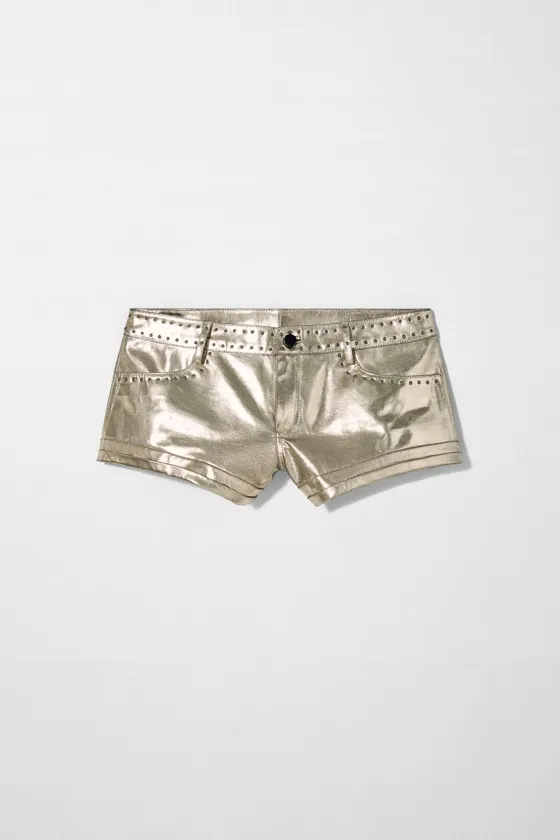 Металлические кожаные шорты kate moss x zara