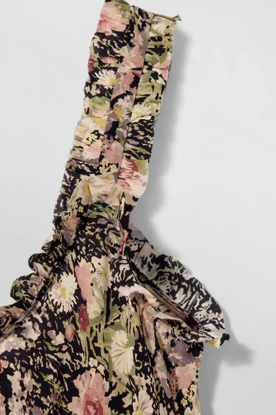 Платье из шелка с принтом kate moss x zara
