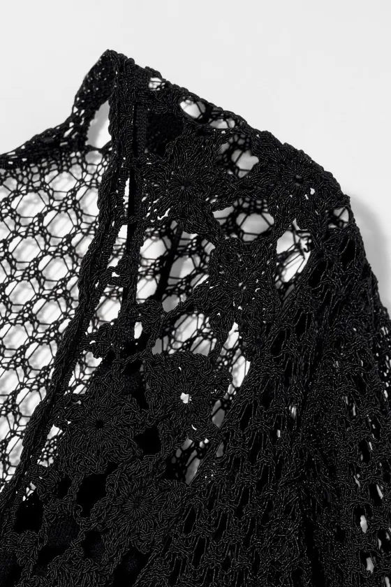 Платье вязаное крючком kate moss x zara