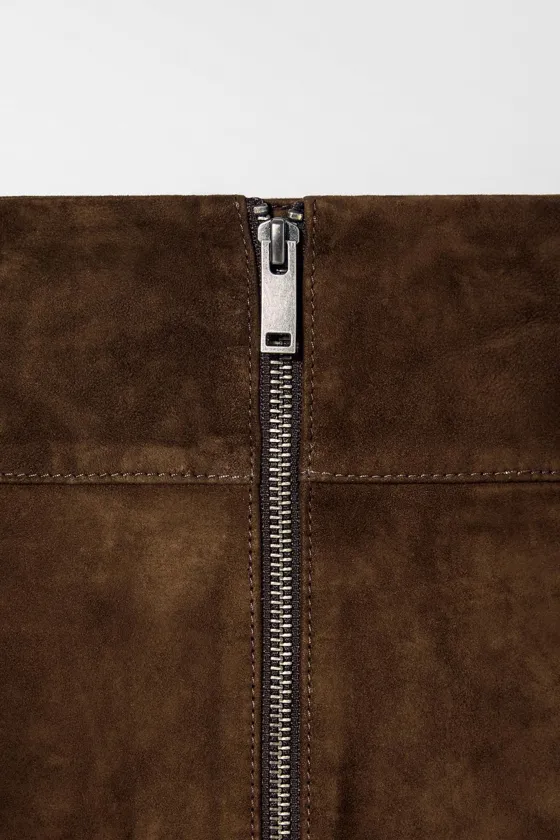 【ZARA×Kate Moss】スエードレザーショートスカート 3322/051 SUEDE LEATHER SKIRT KATE MOSS X ZARA - Brown | ZARA United