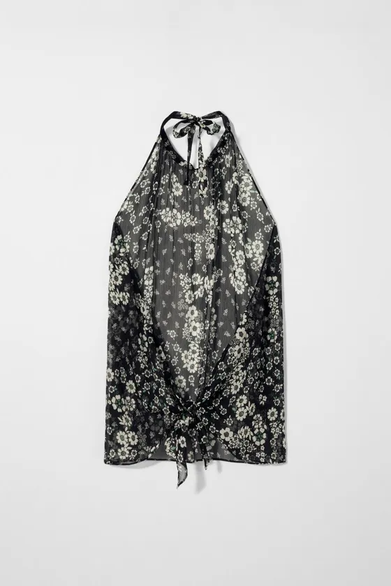 Топ-бандо из шелка halter kate moss x zara