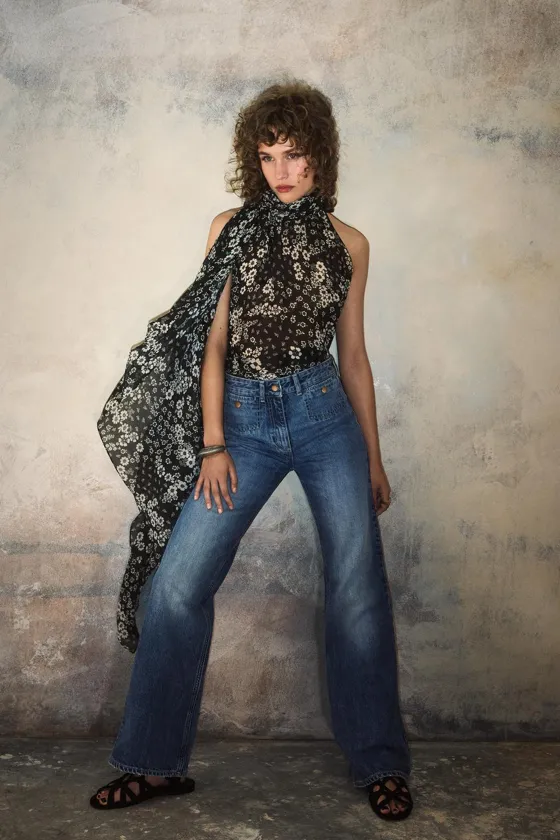 Топ-бандо из шелка halter kate moss x zara