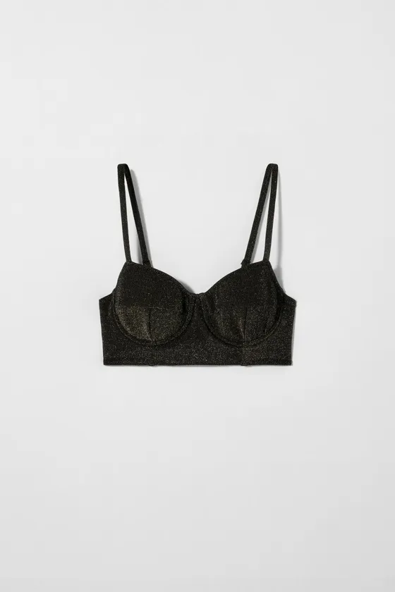 Блестящий бикини топ kate moss x zara
