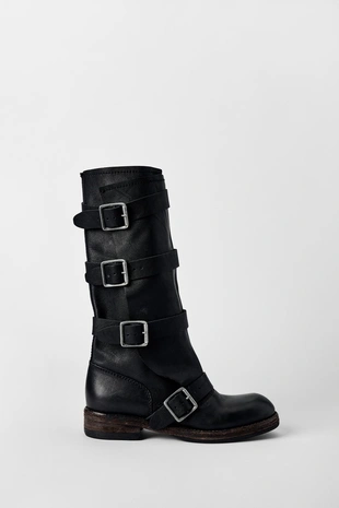 Кожаные ботильоны на плоской подошве с пряжками KATE MOSS X ZARA- Заказать в России