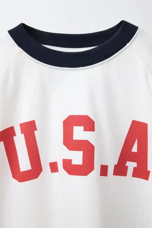 White | 5350/693/250 - Zara Футболка с текстовым принтом и яркими деталями