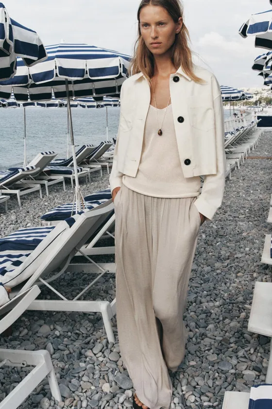 КУРТКА ИЗ ЛЬНА С КОМБИНИРОВАННЫМИ РУКАВАМИ