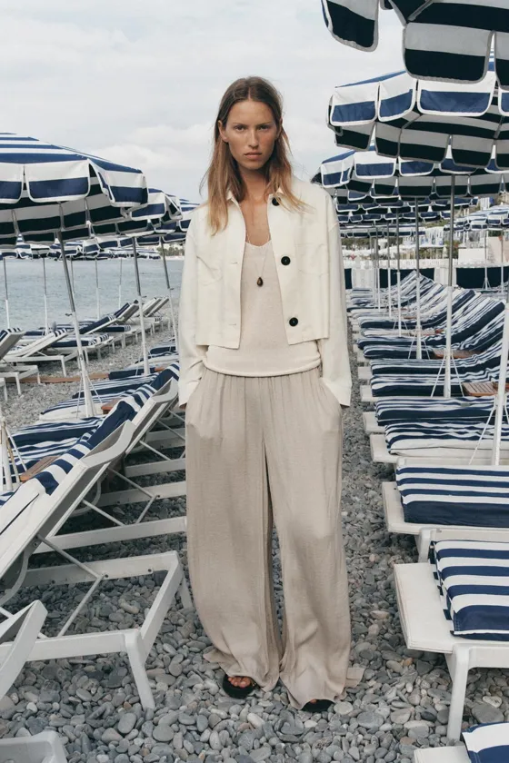 КУРТКА ИЗ ЛЬНА С КОМБИНИРОВАННЫМИ РУКАВАМИ