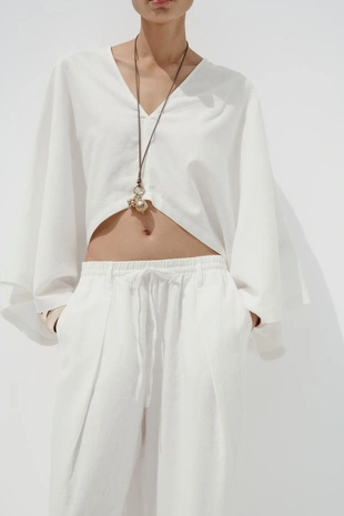 Oyster-white | 5427/871/251 - Zara Кимоно-накидка асимметричного кроя