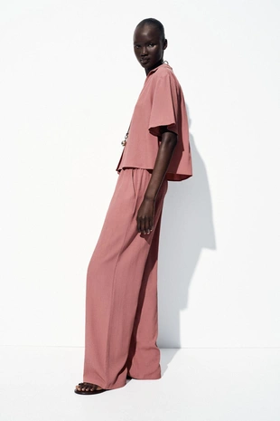 Широкие брюки с эффектом помятости- Заказать в России