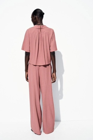 Широкие брюки с эффектом помятости- Заказать в России