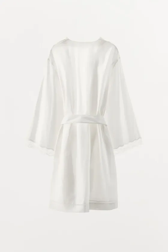 LACE LADDER STITCH DRESSING GOWN