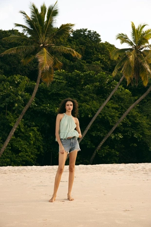 Топ из шифона с вышивкой- Заказать в России