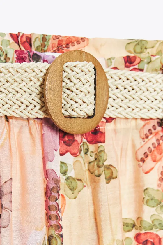 БРЮКИ С ПРИНТОМ И ПОЯСОМ