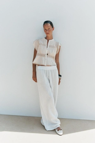 Топ в стиле рустик с кружевом кроше- Заказать в России