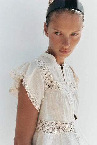 Топ в стиле рустик с кружевом кроше- Заказать в России