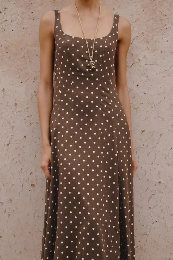 ПЛАТЬЕ МИДИ В ГОРОШЕК